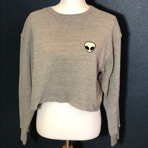 John Galt Brandy Melville cropped sweatshirt alien